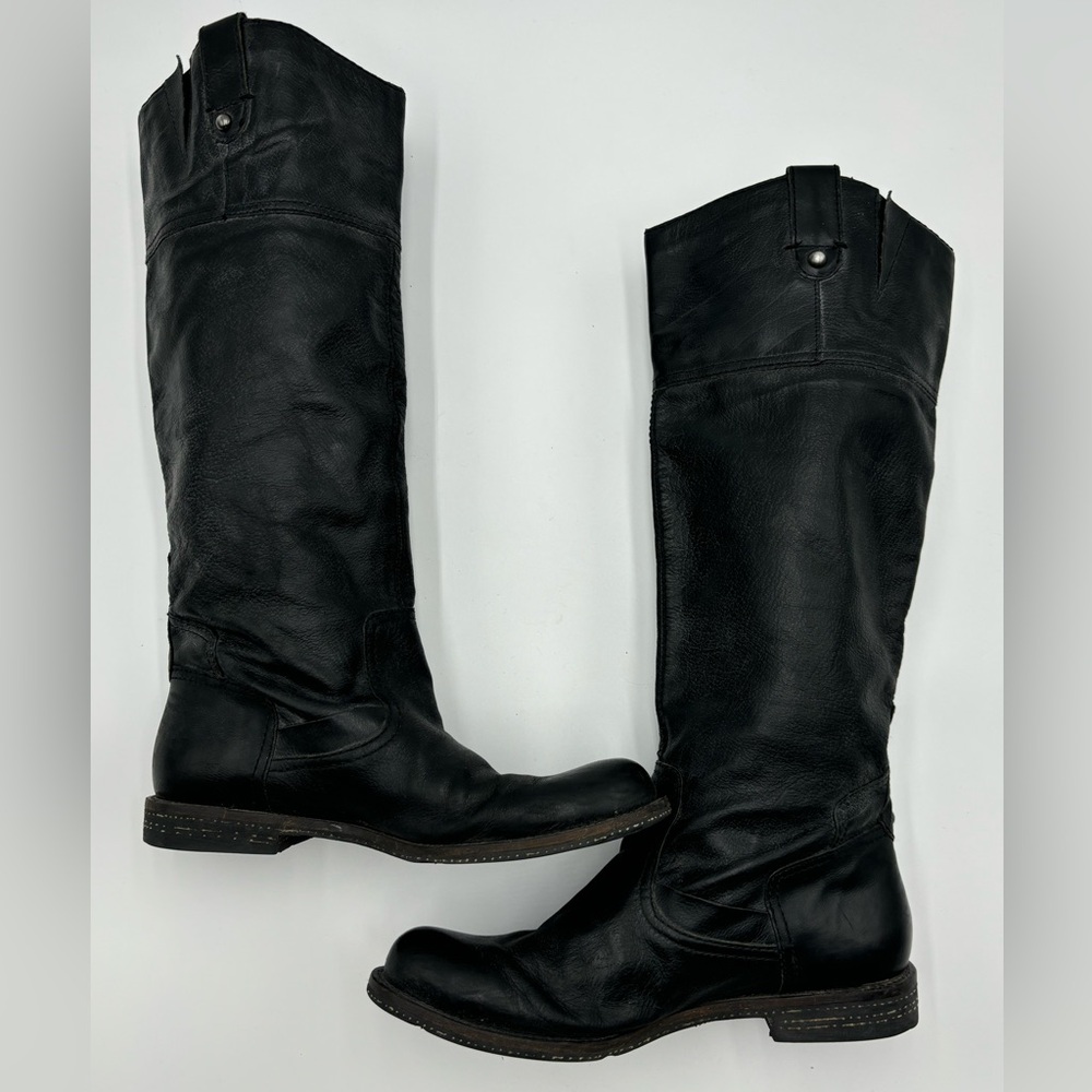 Black leather boots
